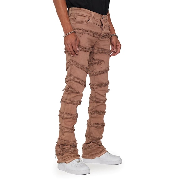 Valabasas Stacked "Marrone" Jeans Sz 36 NWT - Picture 1 of 13